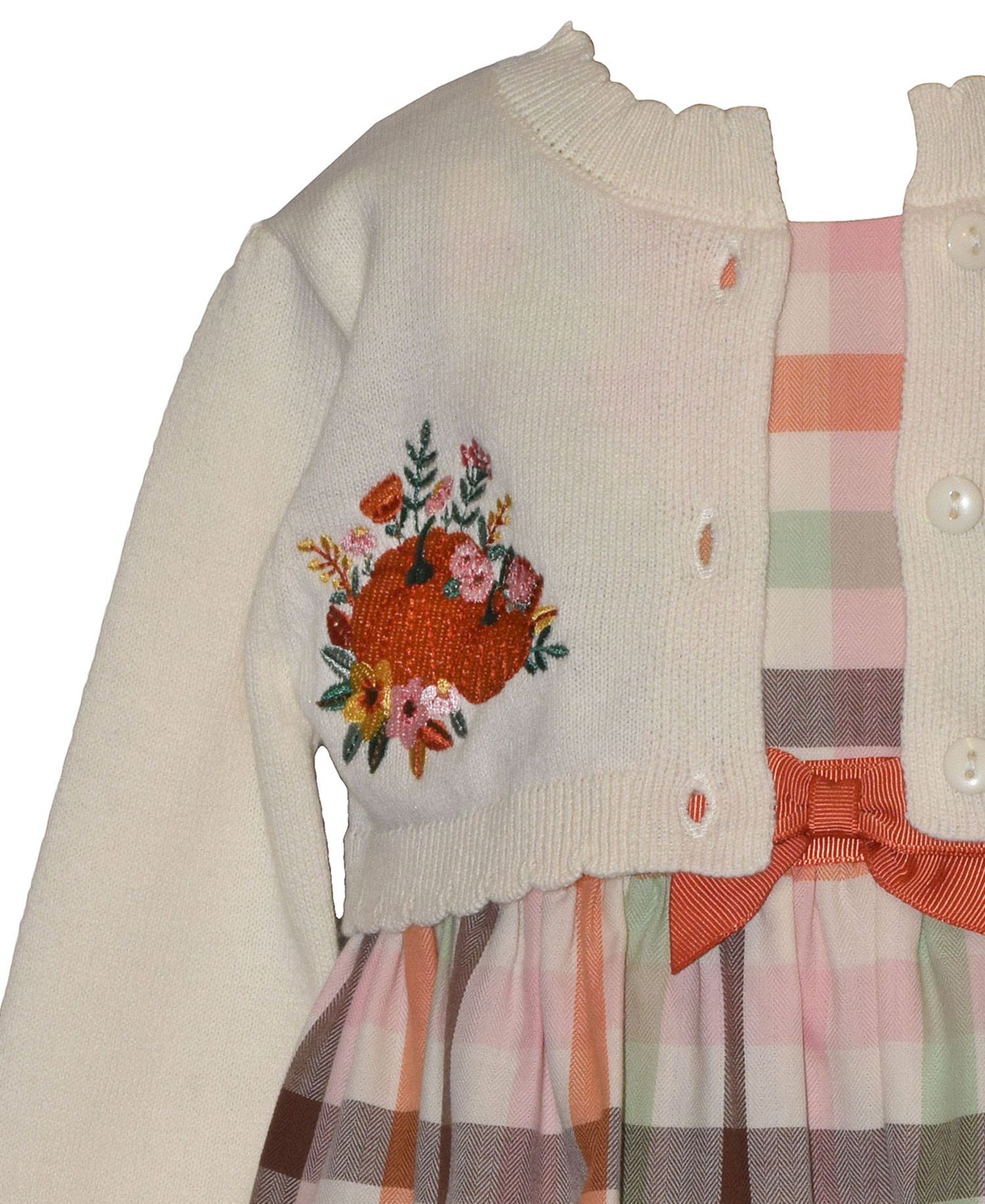 Baby Girls' Harvest Cardigan, Sleeveless Dress and Diaper Cover, 3-Piece Set