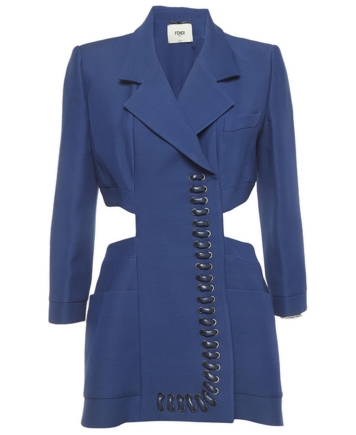 Pre-Owned Fendi Women's Silk Blend Cut-Out Jacket Dress