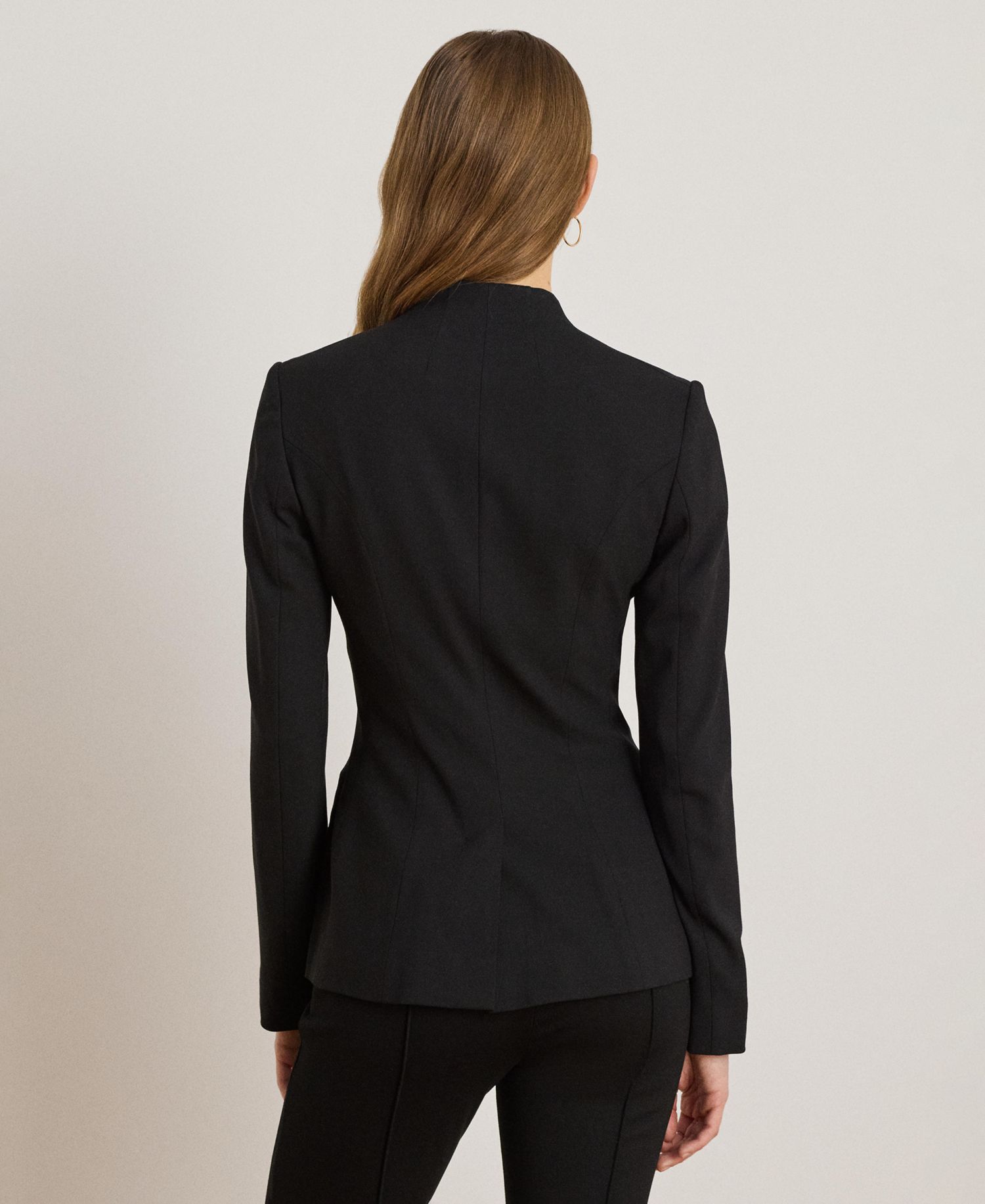 Women's Stretch Lightweight Curved Stand Collar Blazer