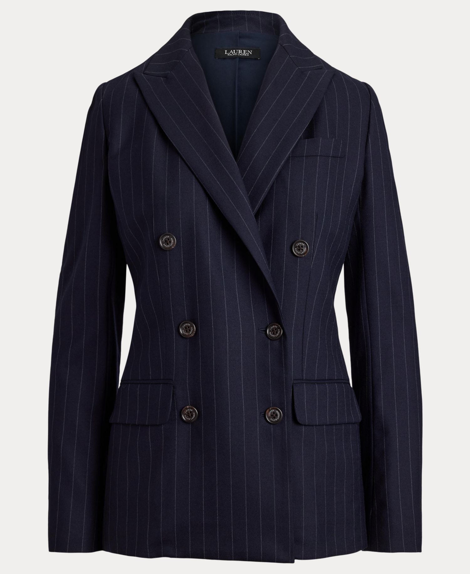Women's Pinstripe Double-Breasted Twill Blazer