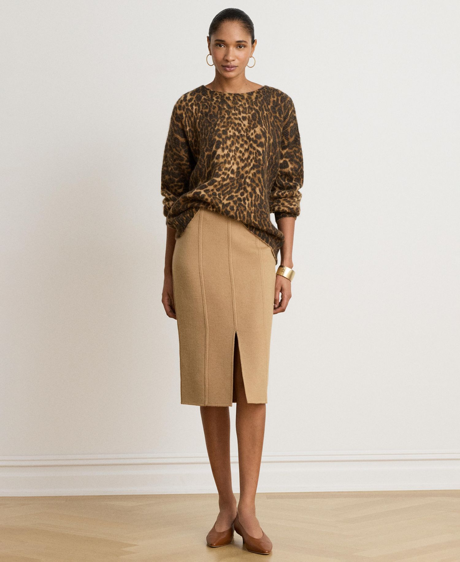 Women's Ocelot-Print Crewneck Sweater