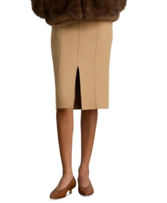 Women's Double-Faced Wool-Blend Pencil Skirt