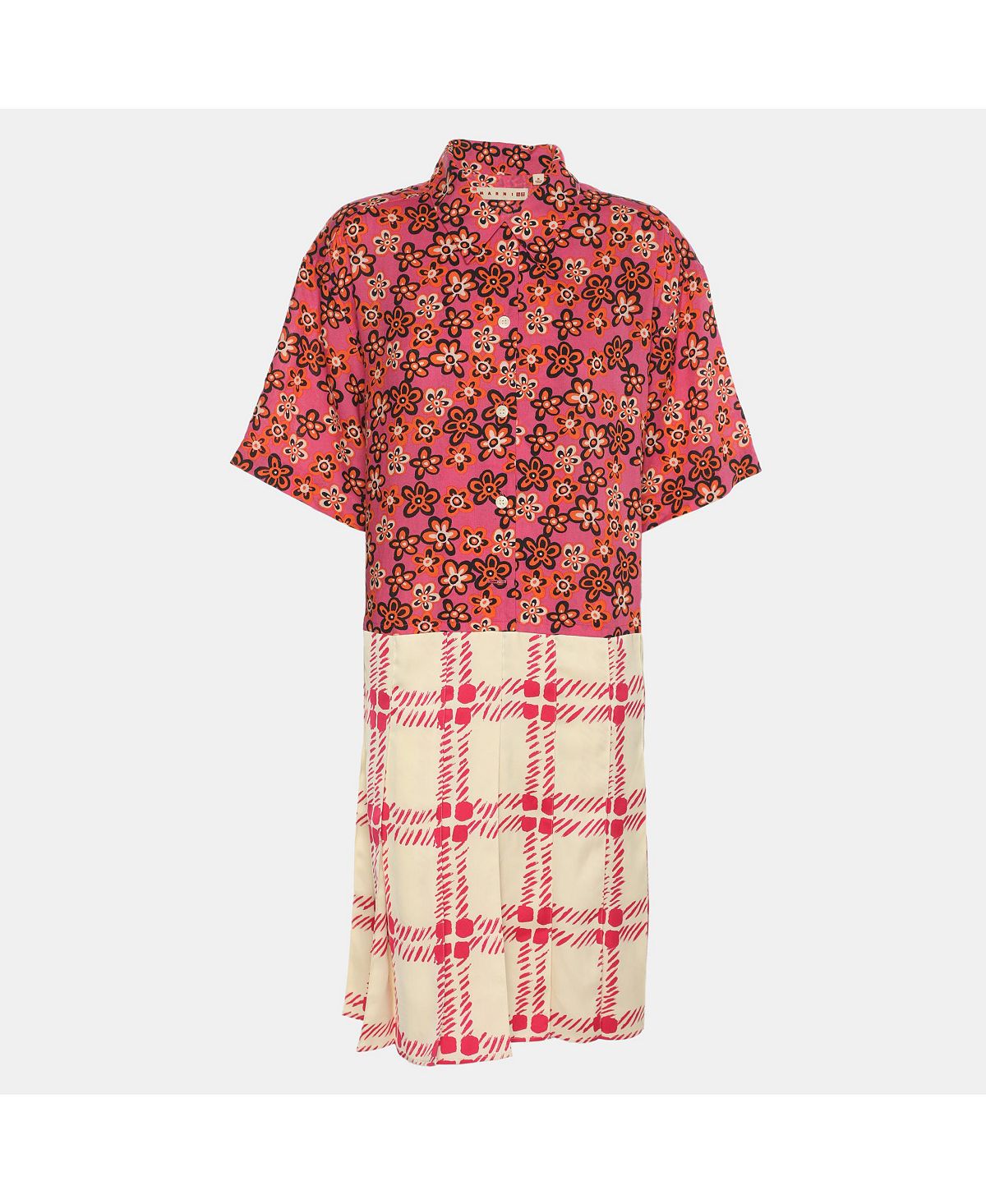 Pre-Owned Marni Women's Multicolor Lyocell And Linen Pleated Mini Dress view 1 — MAYCSS fashion products