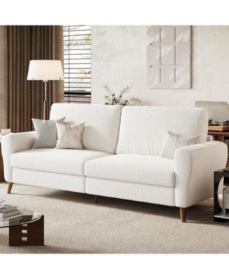 84" Sofa, 3 Seater Couch for Living Room, Modern Loveseat, Boucle Sofa with Deep Seats and Wide Armrests, Wood Legs, Easy Assembly