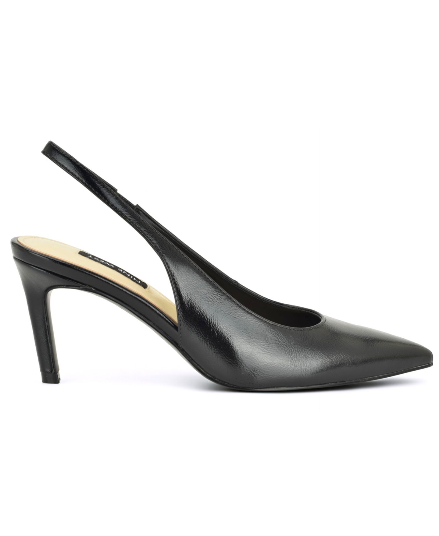 Женские туфли Nine West Verone Pointed Toe Slingback Dress Pumps, цвет: Чёрный лаковый — фото 2