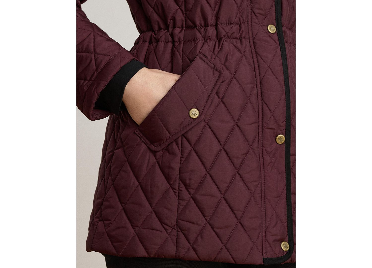 Petite Hooded Quilted Anorak Coat