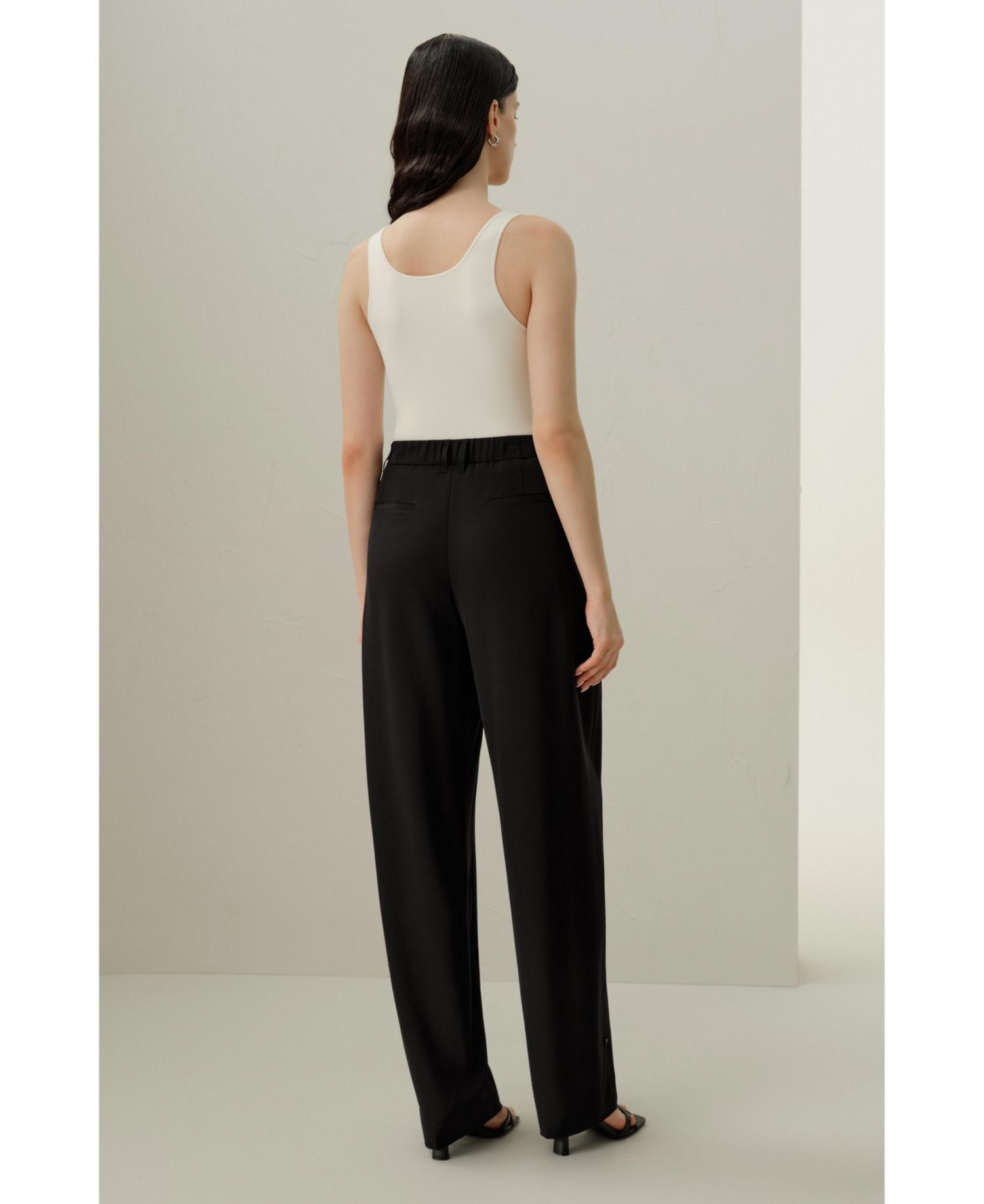 Women's Curved Seam Silk Crepe Pants
