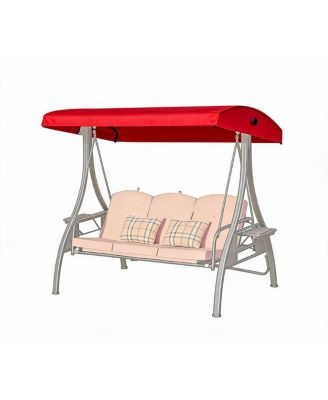 3 Seat Outdoor Swing Canopy Replacement Cover, UV Resistant Waterproof Porch Swing Top Cover with 3 Color Options for Patio Garden Swing Chair
