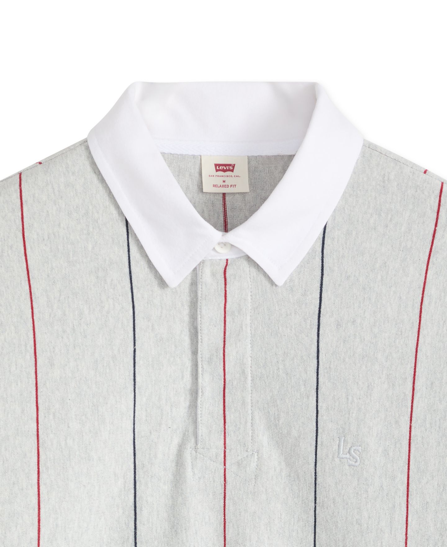 Мужское поло Levi's Union Rugby Long-Sleeve Polo Shirt, цвет: Серый — фото 4