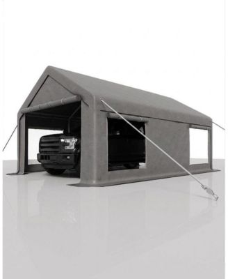 Heavy Duty Carport, Portable Garage with Roll-Up Windows, Removable Sidewalls and Doors