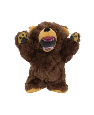 Jr Angry Animals Bear, Durable Plush Squeaky Dog Toy