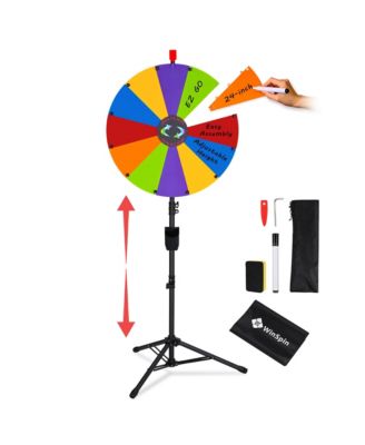 24" DIY Modular Prize Wheel 12 Slots with Floor Stand Height Adjustable for Carnival Spinner Game Events School