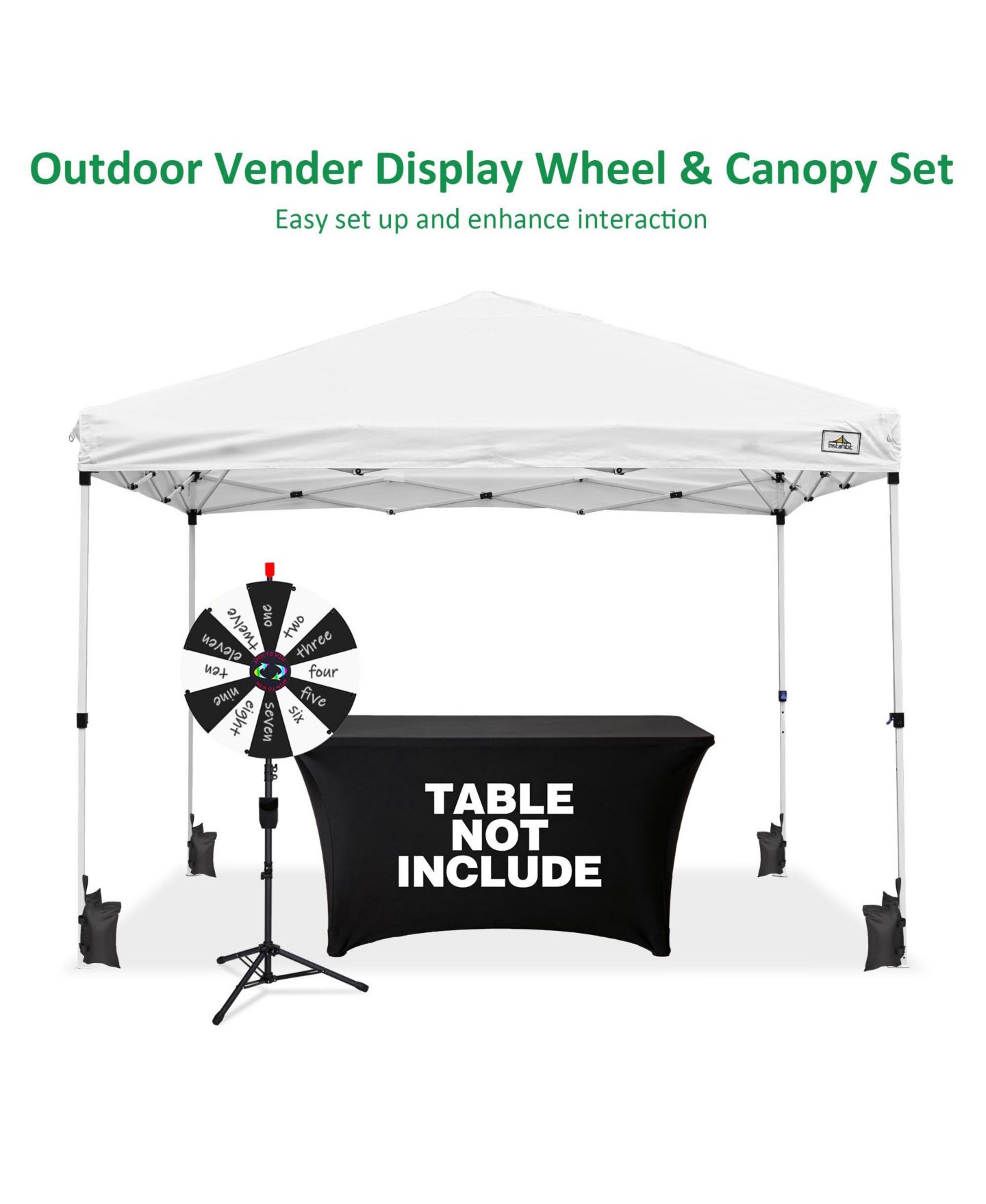 Детские игрушки WinSpin Modular Prize Wheel and 10x10ft Pop Up Canopy 4 Sidewalls 12 Backup Panels, цвет: Natrual — фото 3
