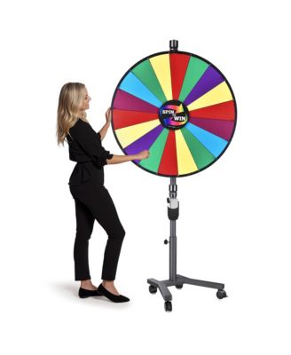 36" 3in1 Prize Wheel with Mobile Base Spinning Raffle Trade Show Market