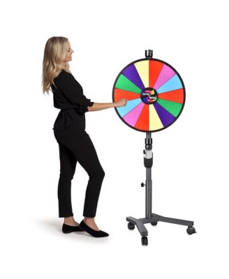 24" 3in1 Prize Wheel with Mobile Base Spinning Raffle Trade Show Market