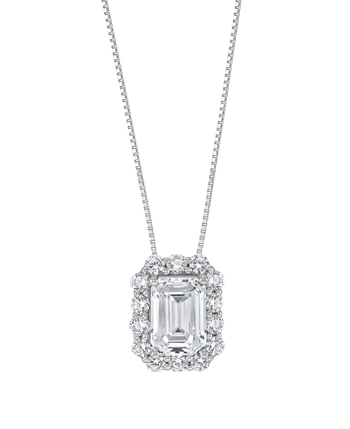 Macy's Igi Certified Lab-Grown Diamond Pendant Necklace (2 ct. t.w.) in 14k White Gold - 14k White Gold