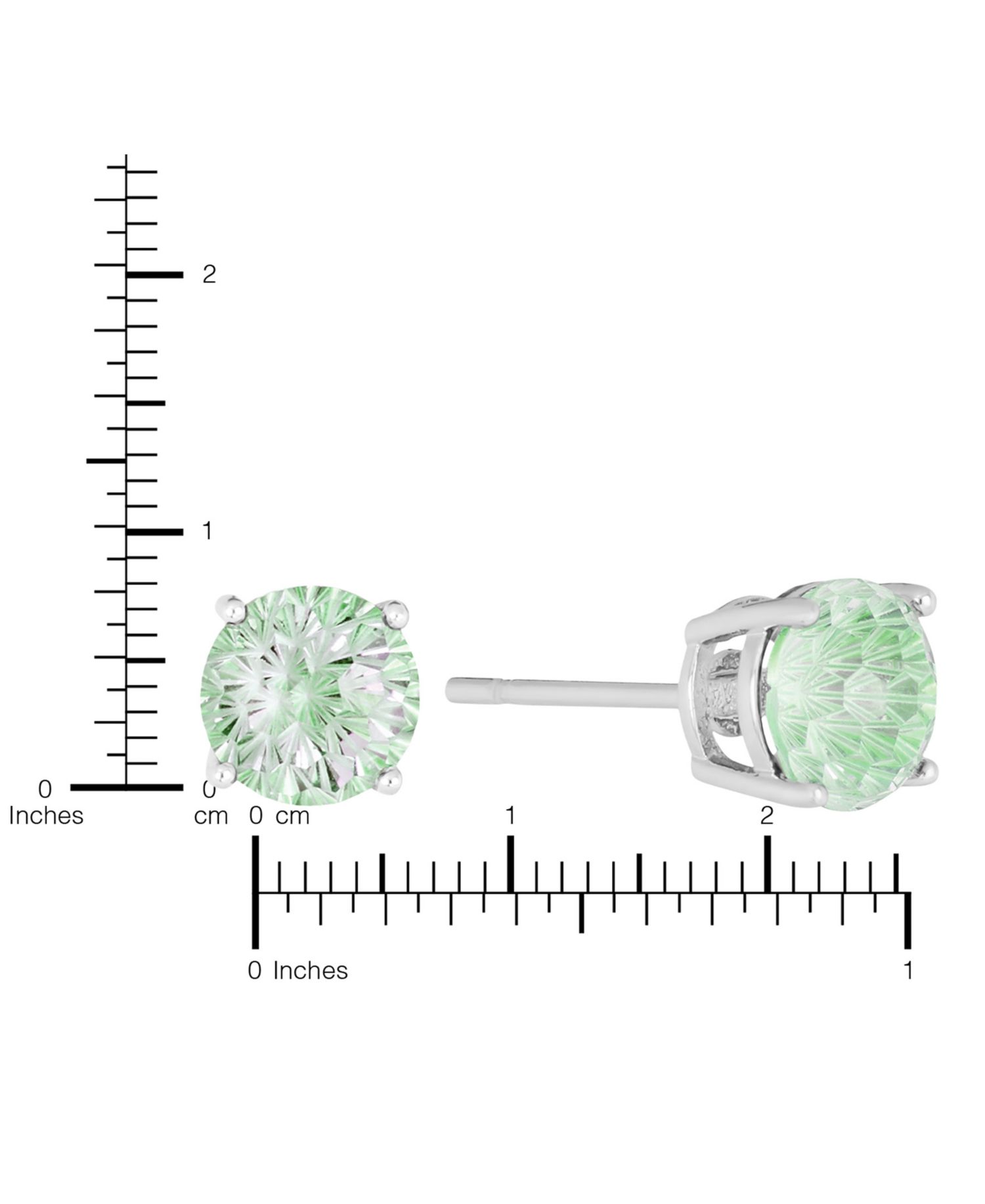 Sterling Silver Starlight Cubic Zirconia Solitaire Stud Earrings