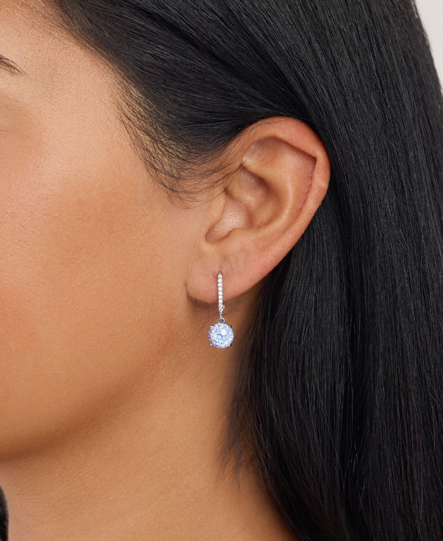 Sterling Silver Starlight Cubic Zirconia Leverback Earrings
