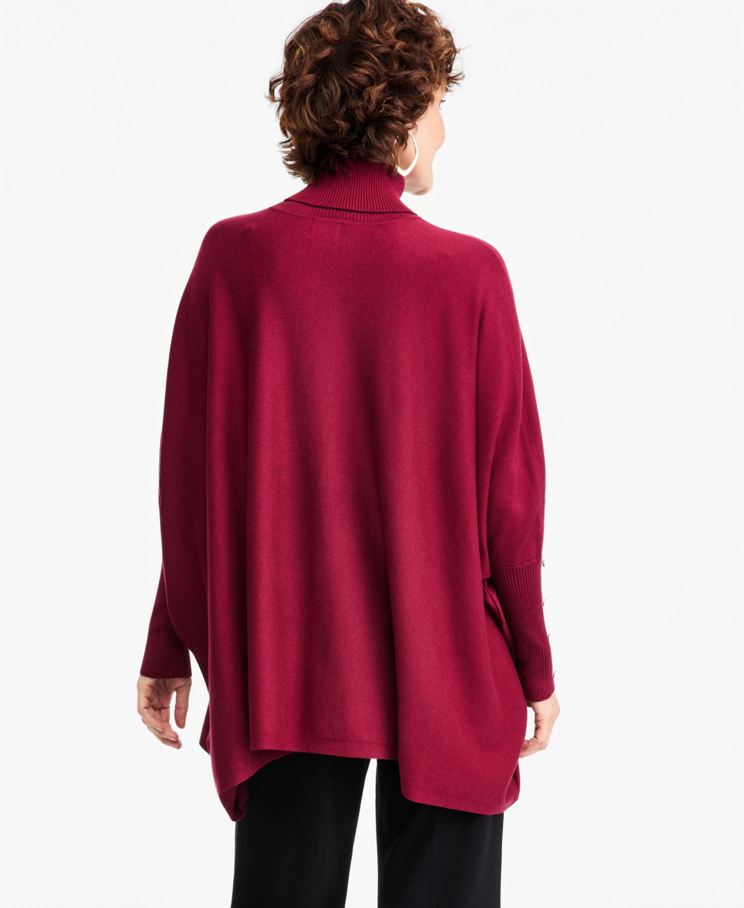 Women's Poncho Turtleneck Sweater