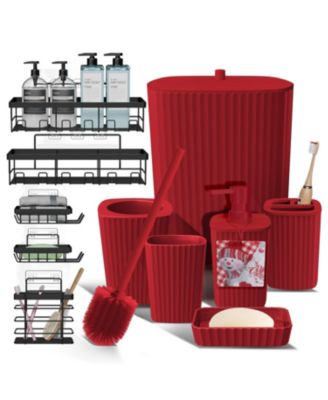11-Piece Complete Holiday Bathroom D&eacute;cor and Accessory Set with Shower Caddy Set