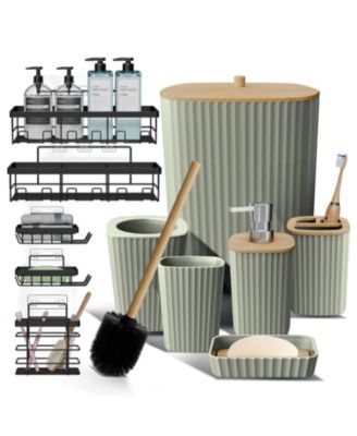 Modern Complete Bathroom Decor and Shower Caddy Set
