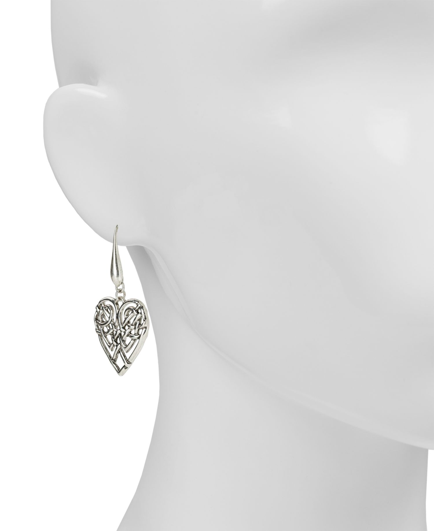 Scandinavian Knot Collection Heart Hoop Earrings