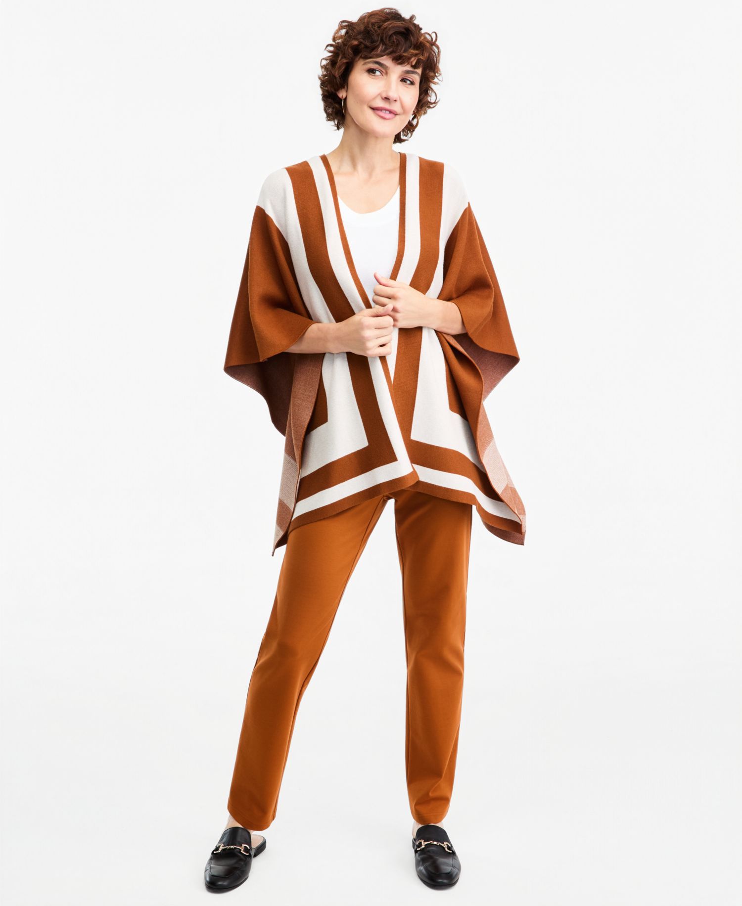 Plus Size Colorblock D O Cardi Open-Front Kimono Sleeves Cardigan