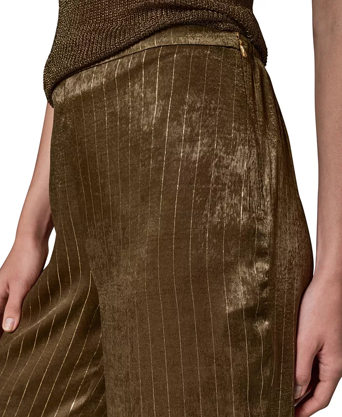 Women's Pinstripe Satin Pull-On Pants - thumbnail 4