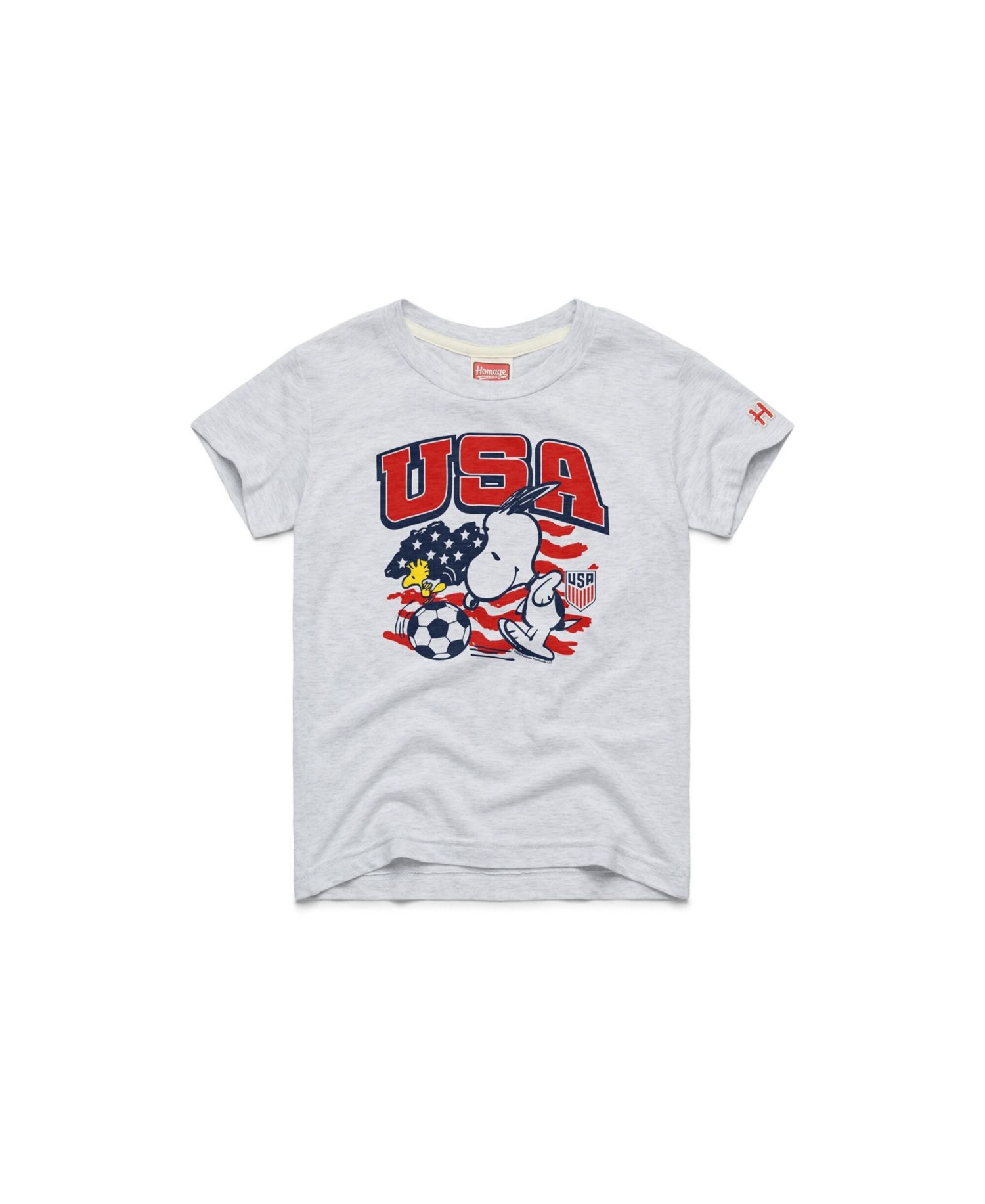 Boys and Girls Gray USMNT Peanuts Snoopy Tri-Blend T-Shirt