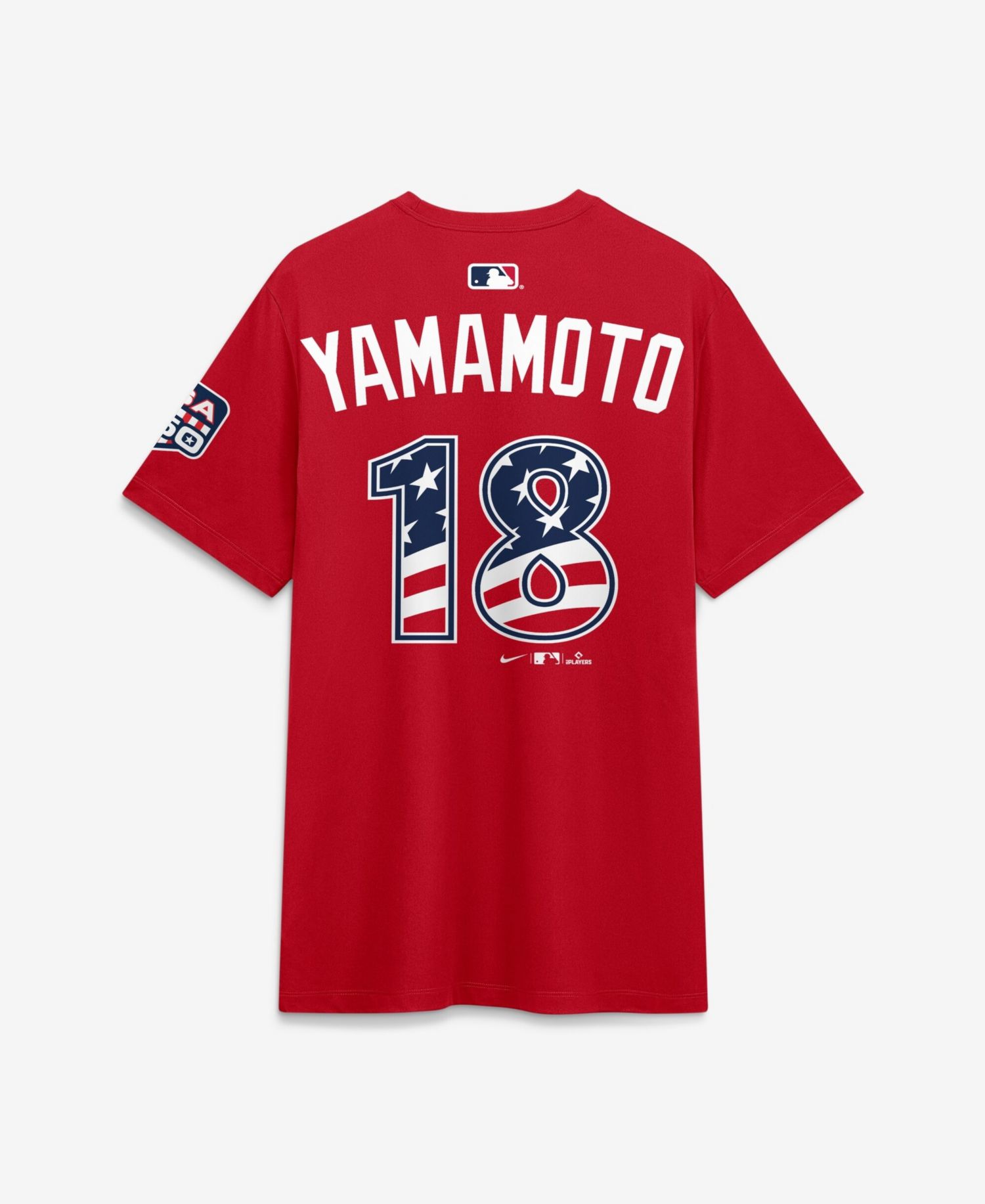 Men's 2026 All-Star Game National League Yoshinobu Yamamoto Red Name & Number T-Shirt