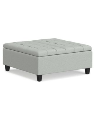 Harrison 16.5" Wood Storage Coffee Table Ottoman