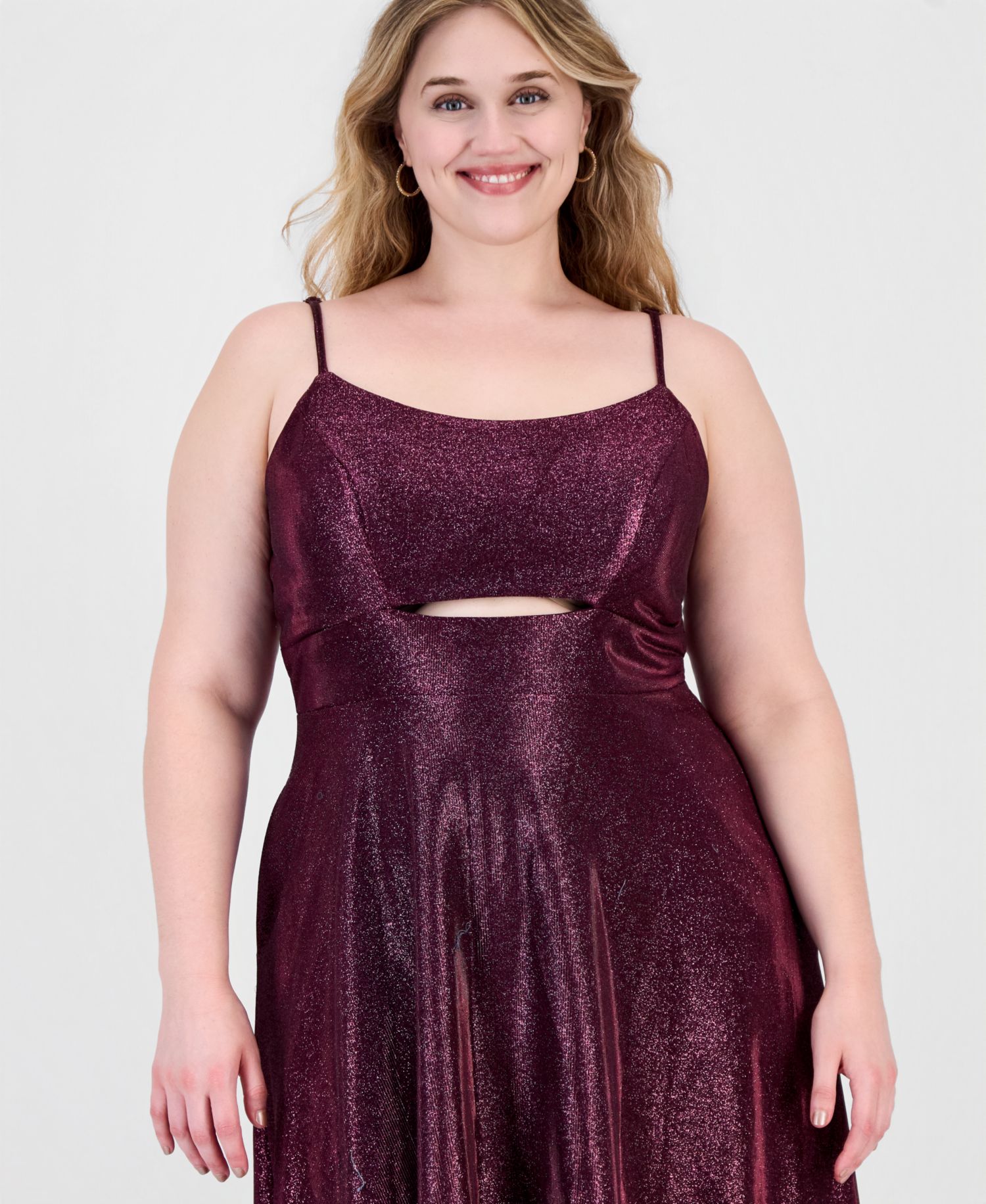 Trendy Plus Size Glitter Sleeveless Gown