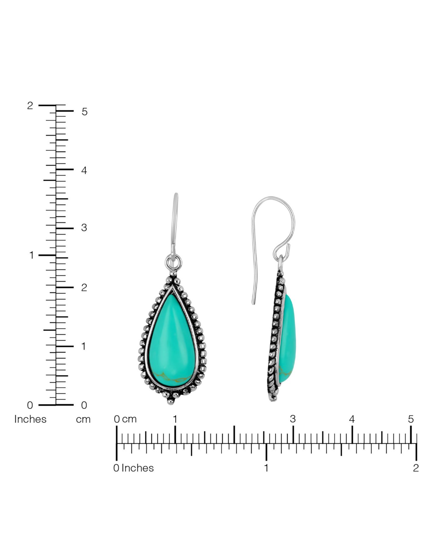 Sterling Silver Turquoise Teardrop Earrings