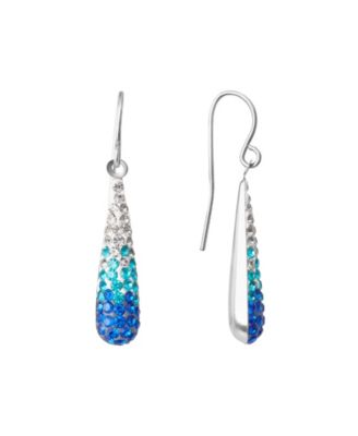 Crystal Pave Gradation Teardrop Drop Earrings