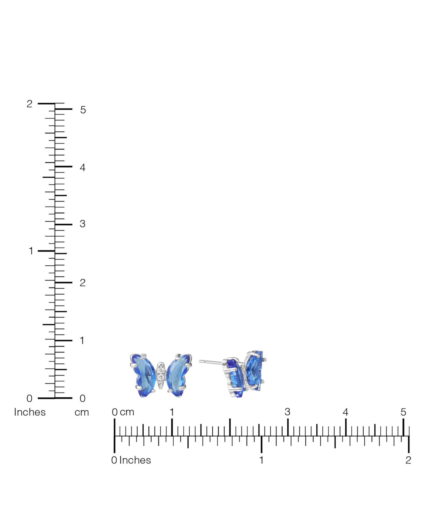 Sterling Silver Crystal Butterfly with Cubic Zirconia Stud Earrings