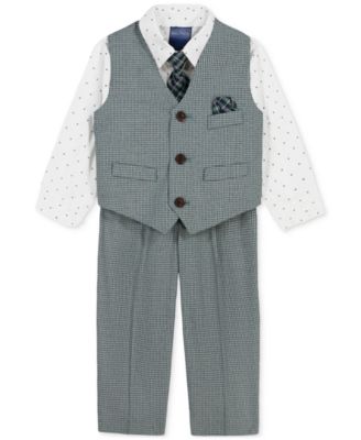 Baby Boys' Long-Sleeve Shirt, Vest, Pants and Tie, 4-Piece Set