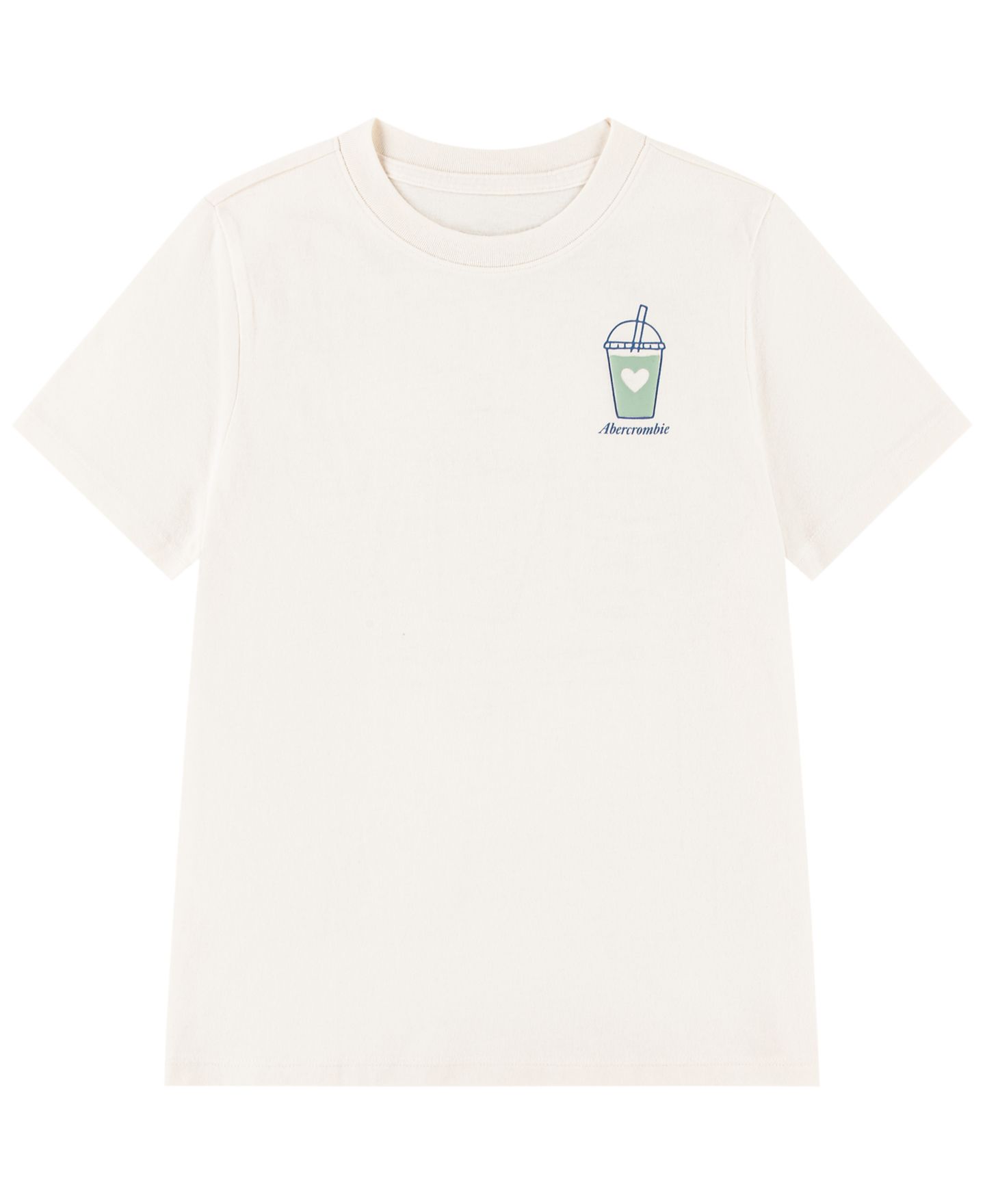 Детская футболка abercrombie kids Matcha с коротким рукавом, 5-16, цвет: Молочный белый — фото 5