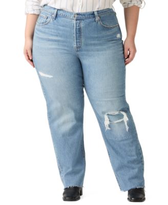 Plus Size High-Rise Straight Jeans