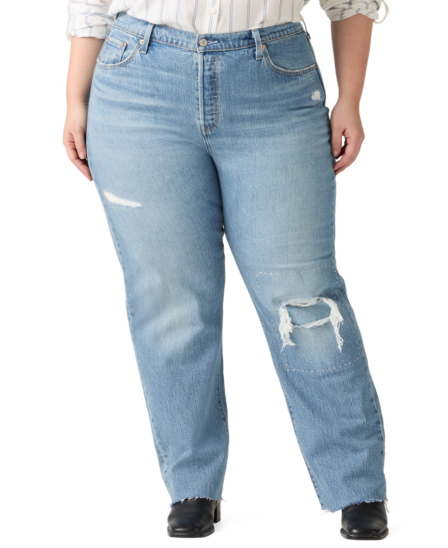 Trendy Plus Size 501 Original-Fit Straight-Leg Jeans
