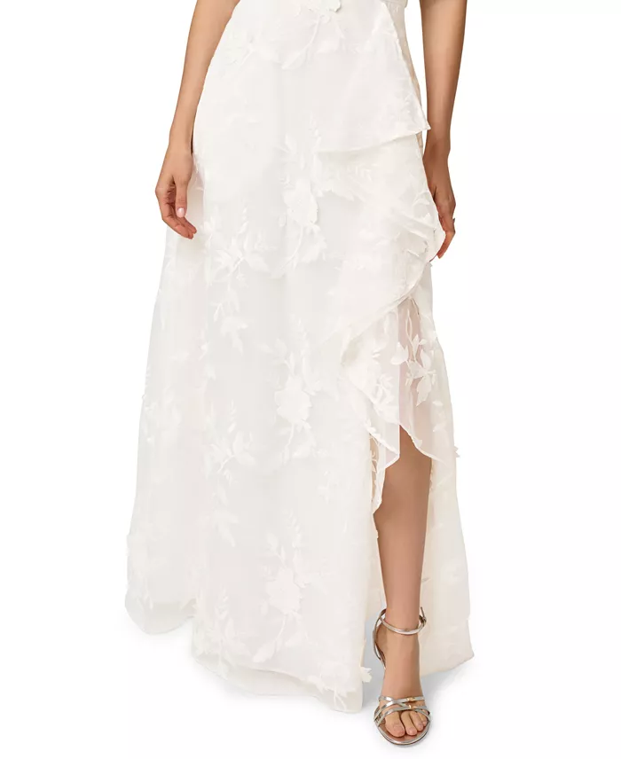Women's Embroidered Ruffle Gown - thumbnail 7