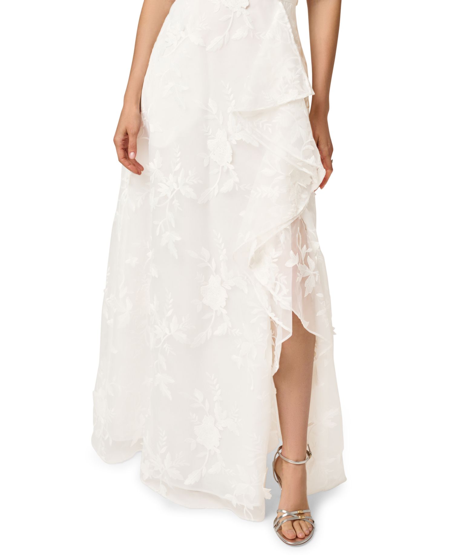 Women's Embroidered Ruffle Gown