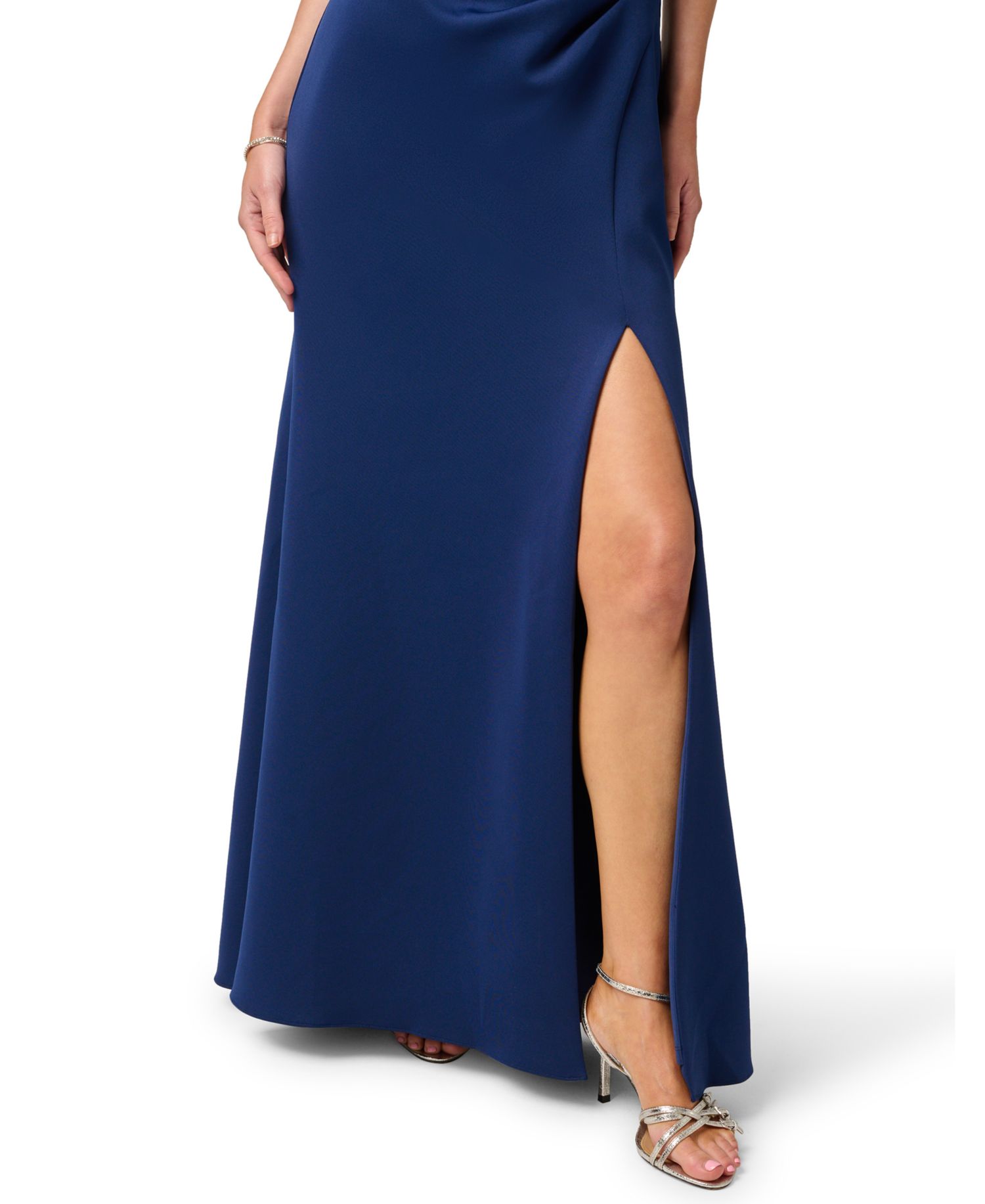 Women's Off-the-Shoulder Scuba Gown Dress