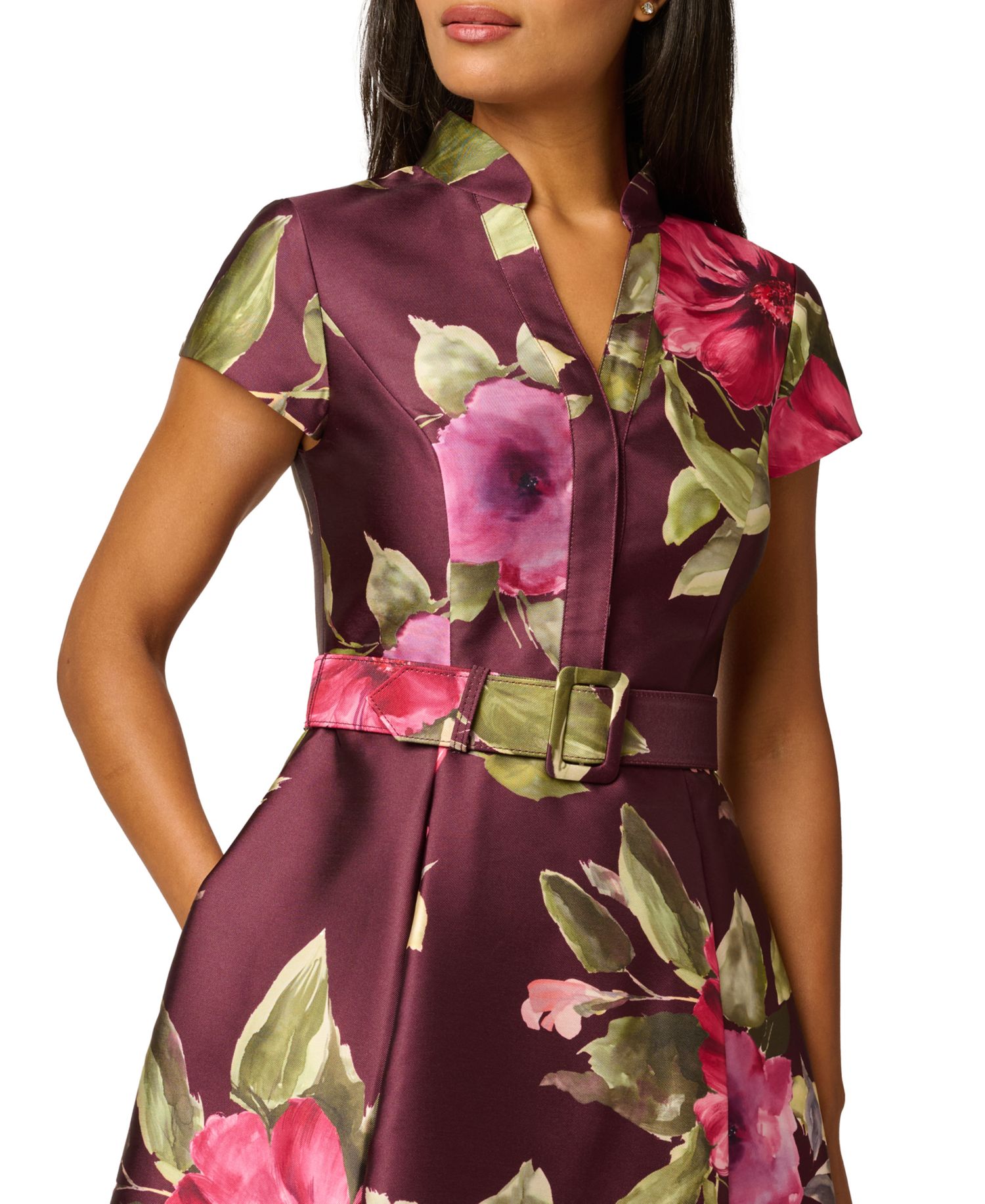 Women's V-Neck Floral Ball Gown