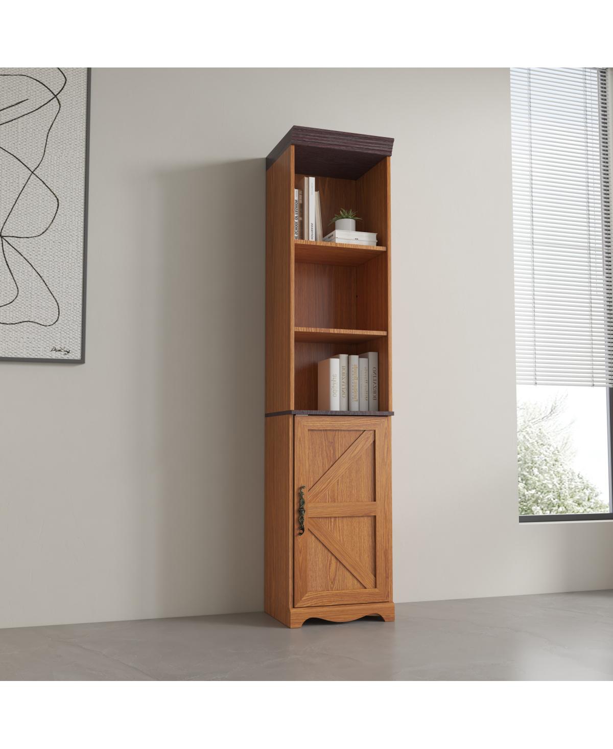 Streamdale Furniture 70.86" Tall Free-Standing 5-Shelf Wood Storage Cabinet and Bookcase