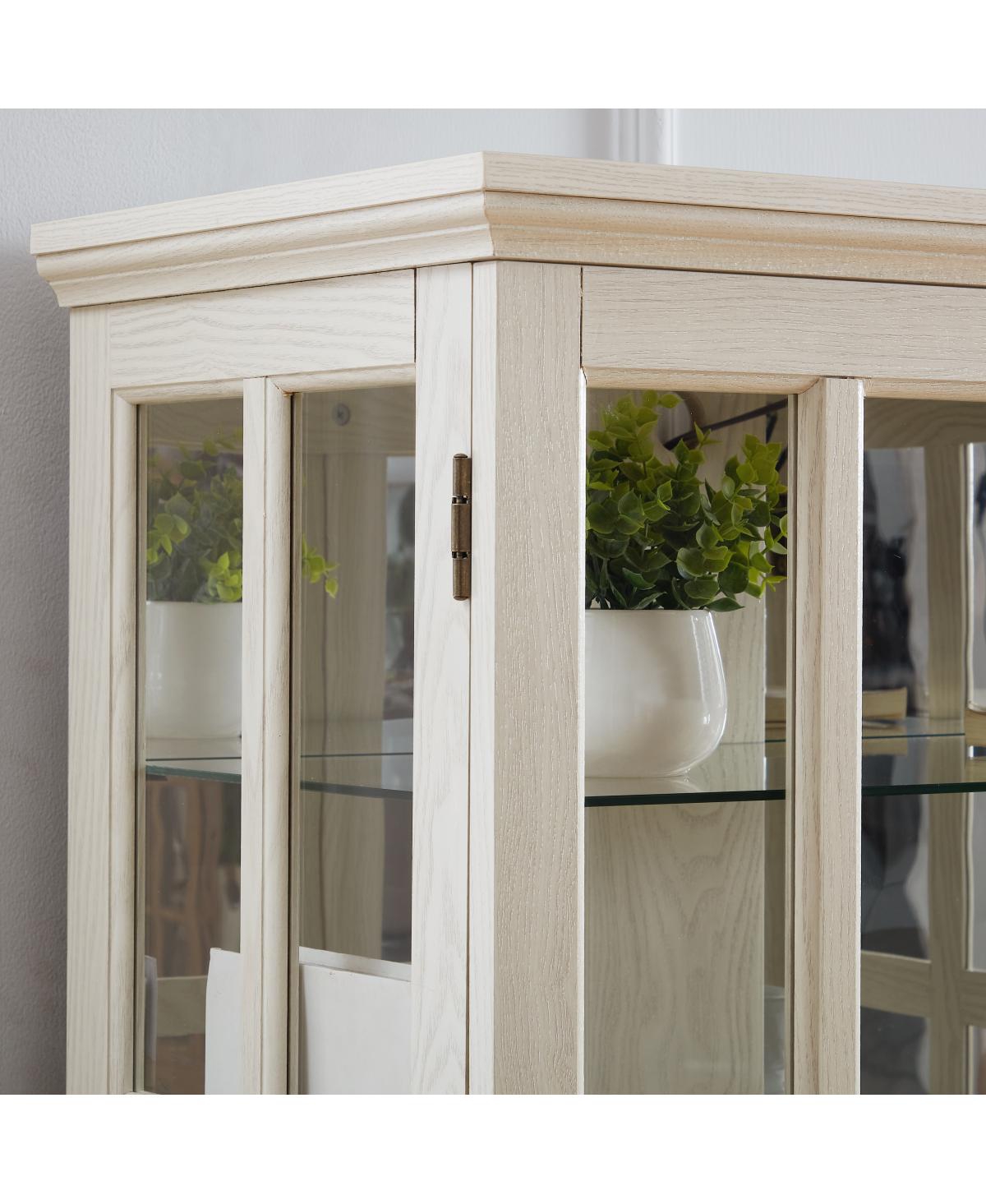 Streamdale Furniture Antique 4-Door Glass Curio Display Cabinet with Adjustable Shelves