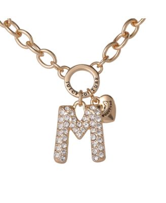 Bubble Letter Necklace for Women with Clear Stones 18"+2", Chunky Initial Necklace