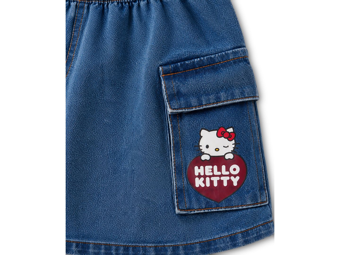 Детский комплект Hello Kitty: свитшот и юбка, 2T-6X, цвет: Белый / Красный — фото 4