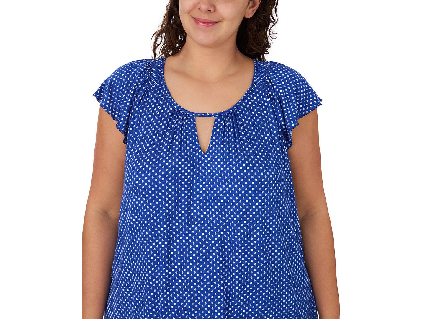 Ellen Tracy Plus Size Scoop Neck Top and Cropped Pajama Pants, 2-Piece Set, цвет: Синий — фото 3