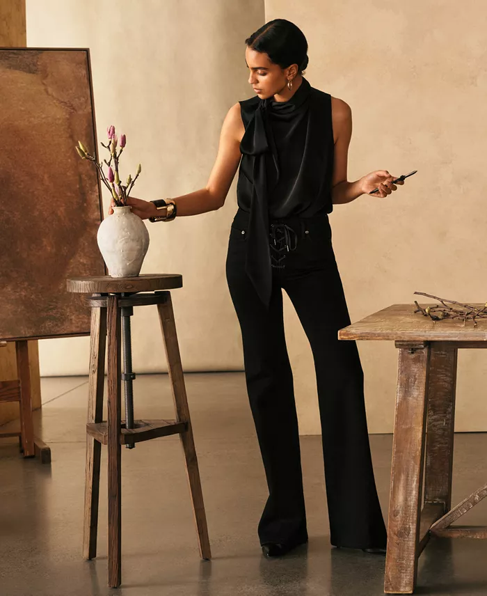 Women's Tie-Neck Sleeveless Blouse - thumbnail 6