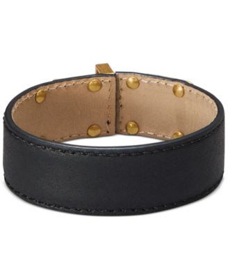 Gold-Plated Flex Leather Bracelet